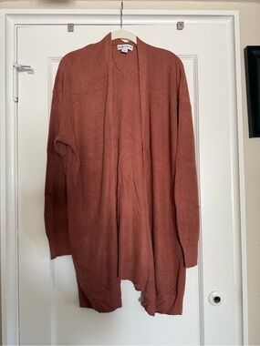 AVA & VIV Rust/Pink Open-Front Cardigan